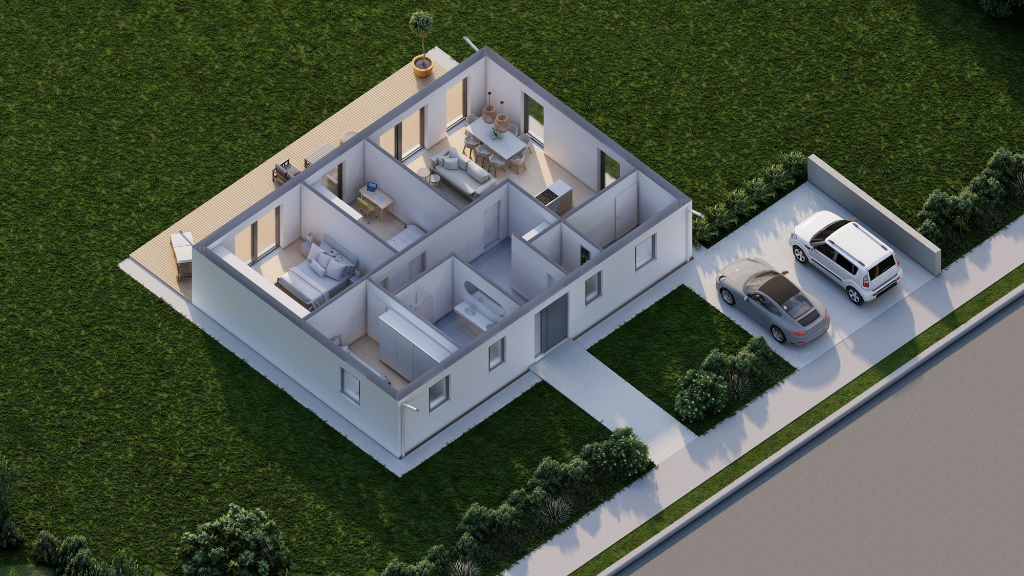 Bungalow-innen-vorne
